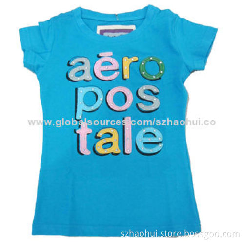 Women's 100% Cotton Fashion Design Printed/Embroidered T-shirt, Customized Logos, Brand Available